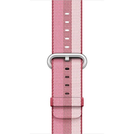 Curea iUni compatibila cu Apple Watch 1/2/3/4/5/6/7, 38mm, Nylon, Woven Strap, Berry