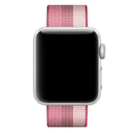 Curea iUni compatibila cu Apple Watch 1/2/3/4/5/6/7, 38mm, Nylon, Woven Strap, Berry