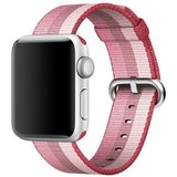 Curea iUni compatibila cu Apple Watch 1/2/3/4/5/6/7, 38mm, Nylon, Woven Strap, Berry